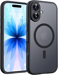 TOCOL for iPhone 17 Case, Compatible with MagSafe, Black | Full Camera Protection, Built-in Magnets, 15FT Military-Grade Shockproof Thin Slim Translucent Matte Phone Cover