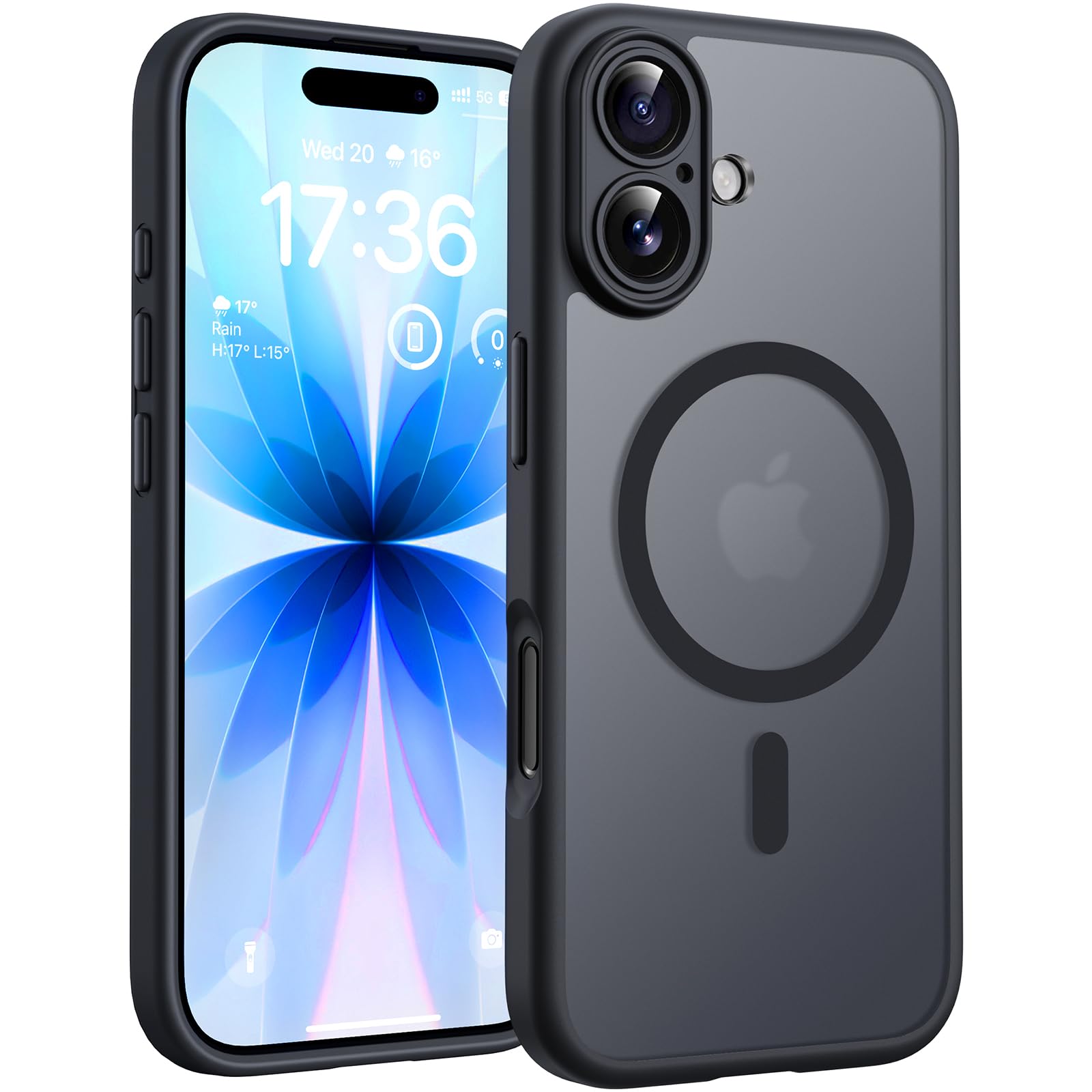 TOCOL for iPhone 17 Case, Compatible with MagSafe, Black | Full Camera Protectio
