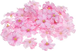 30pcs Artificial Plum Flower Heads 4.5cm Silk Flower Heads for Wedding Floral Bouquet DIY Decor DIY Craft (Pink)