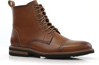 Polar Fox Men's Ankle Dress Boots | Lace-up Casual Fashion Boot Collection | Cap Toe & Plain Toe Styles |