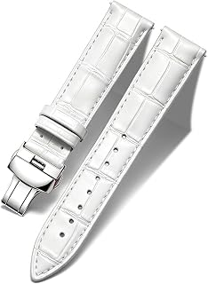BINLUN Leather Watch Bands Replacement Alligator Pattern Watch Strap for Men Women with Silver/Gold/Rose Gold Butterfly Deployment Buckle 12mm 13mm 14mm 16mm 17mm 18mm 19mm 20mm 21mm 22mm 23mm 24mm