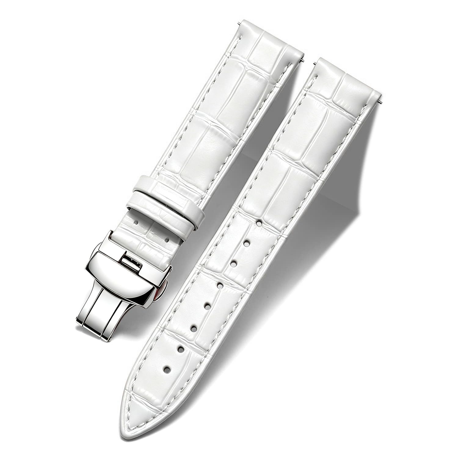 BINLUN Leather Watch Bands Replacement Alligator Pattern Watch Strap for Men Wom