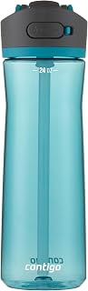 Contigo Ashland 2.0 Water Bottle with Straw and Leak-Proof Locking Lid, BPA-Free Plastic, Dishwasher Safe, Juniper, 24 oz (709 mL)