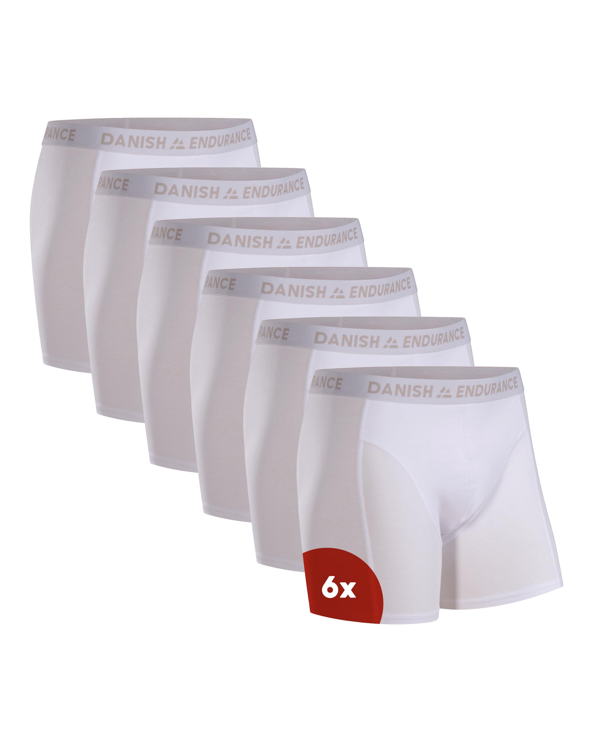 DANISH ENDURANCE Men's Boxer Shorts, Cotton, with or Without Flap, 6 Pairs