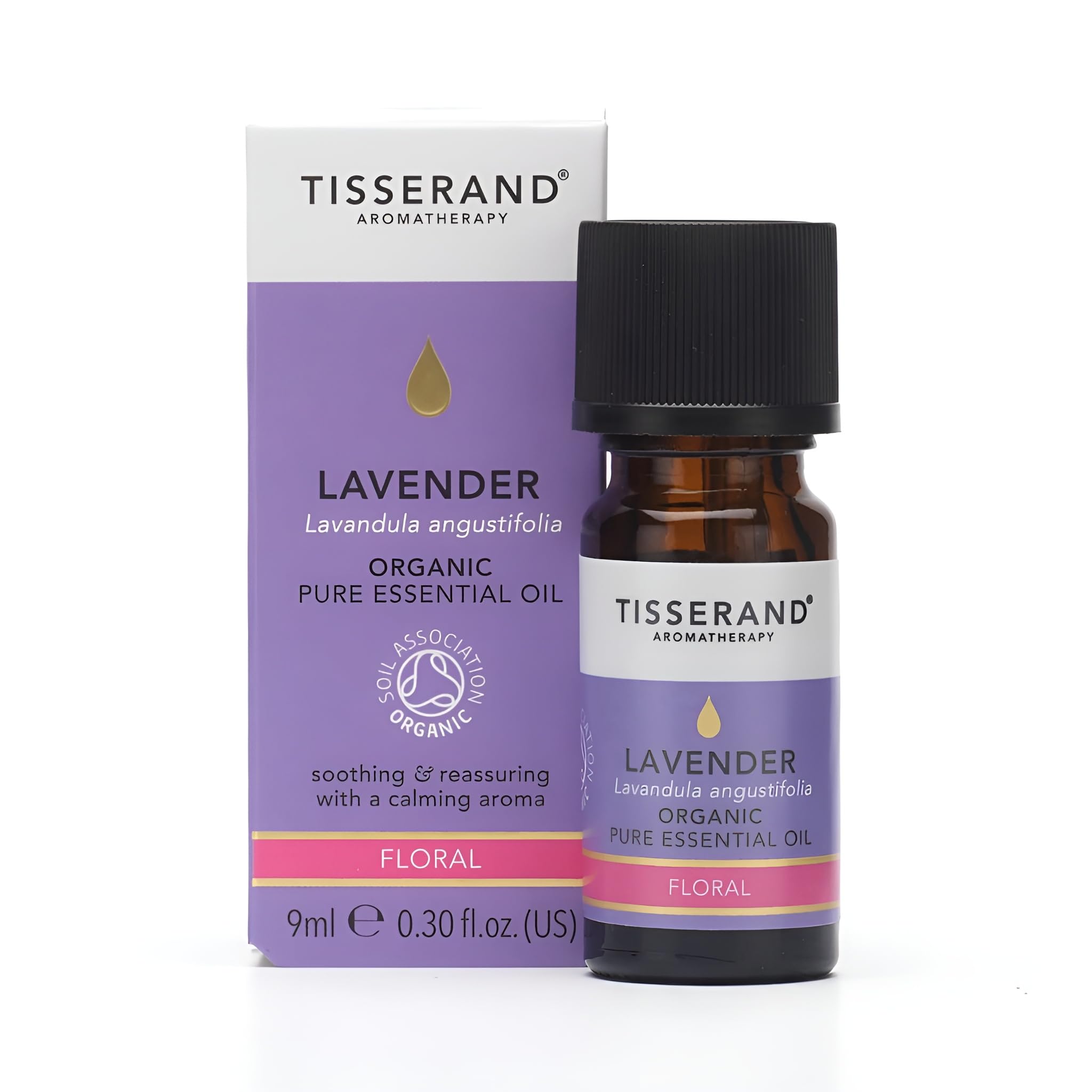 Tisserand Lavender Organic Essential Oil - 9ml | Calming Lavender Aroma, 100% Na