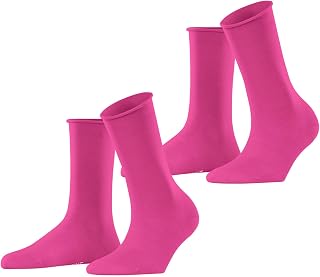 ESPRIT Women's Basic Pure 2-Pack Breathable Socks Organic Sustainable Cotton Without Pressure on Calf Suitable for Diabetics Solid Color Flat Toe Stitching Multipack Pack of 2 Pairs