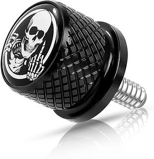 Motorcycle Stainless Knurled Fender Rear Seat Bolt Screw 1/4"-20 Thread for Harley Davidson Touring Sportster Softail Dyna CVO Fatbob Electra Glide Street Glide 1996-2025 Black