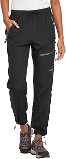 BALEAF Women's Outdoor Hiking Trousers, Waterproof Quick-Drying Lightweight Trekking Trousers, Capris, UV Protection, UPF 50, Functional Trousers with Zip Pocket