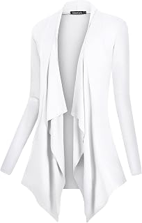 Urban CoCo Women's Drape Front Open Cardigan Long Sleeve Irregular Hem