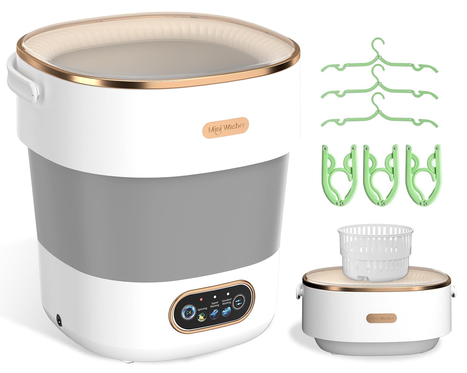 JUJOJB Portable Washing Machine, Folding 20L Mini Washer and Spin-Dryer | 3 mode