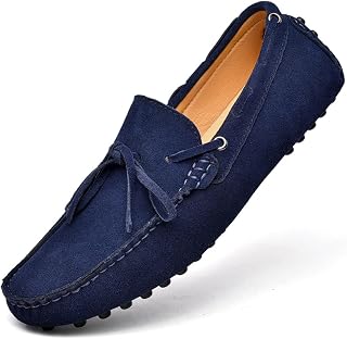 Men's Suede Leather Penny Loafers Comfort Driving Shoes Moccasins Handmade Slip On Driving Business Shoes in Sizes 5-14