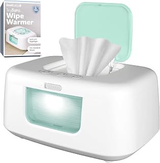 Jool Baby TinyBums Baby Wipe Warmer & Dispenser – with Nightlight (Aqua) | Keep Baby Comfortable During Diaper Changes by Taking the Chill Out of Cold Wipes – Large Capacity – Convenient On/Off Switch