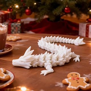 3D White Dragon Figurine Collectible Figurine for Home Office Decoration