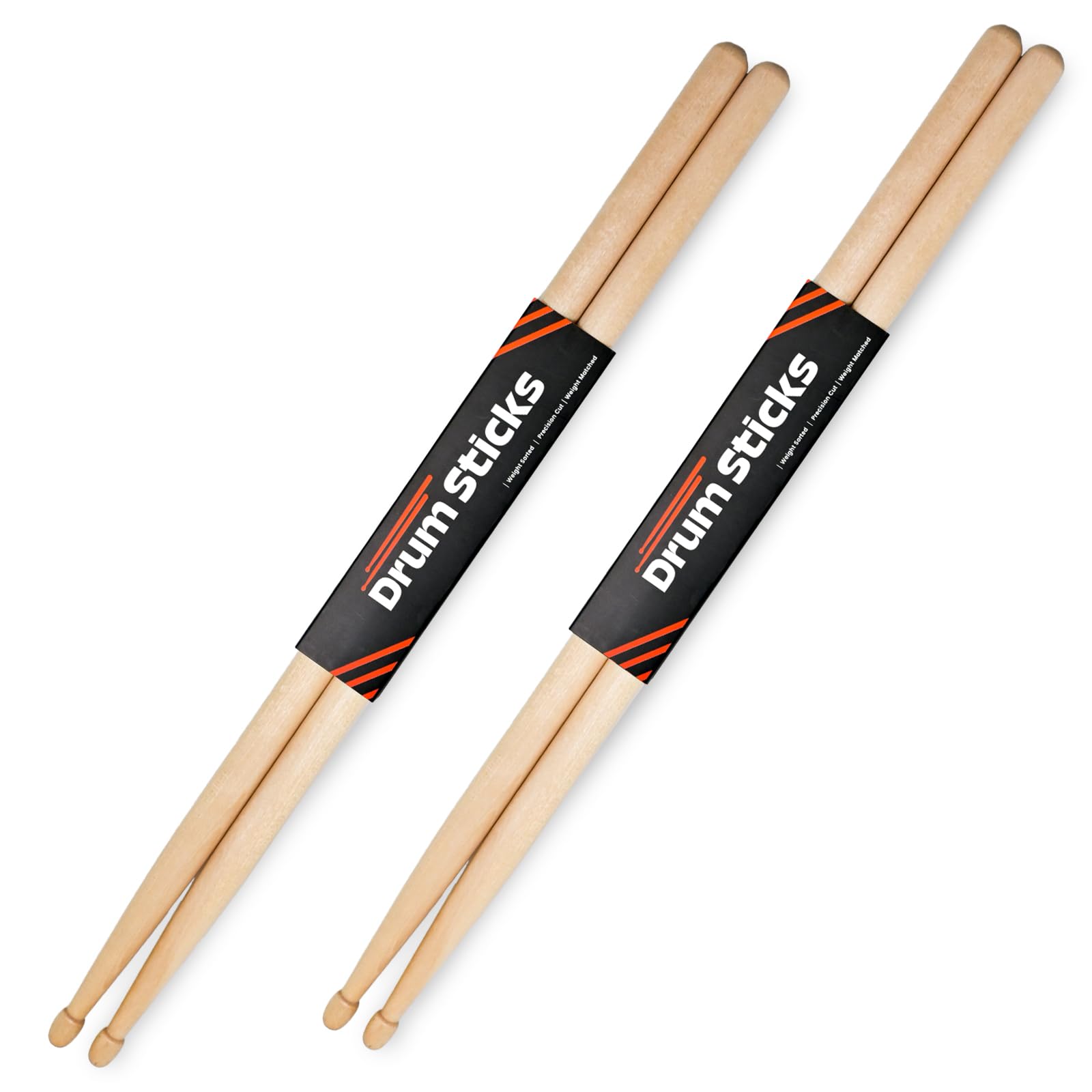 2 Pairs Drum Sticks 5A, Professional Classic Maple Wood Drumsticks, Wood Tip for