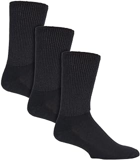 IOMI 3 Pairs Extra Wide Diabetic Socks for Swollen Legs in 2 Colors and 4 Sizes for Men