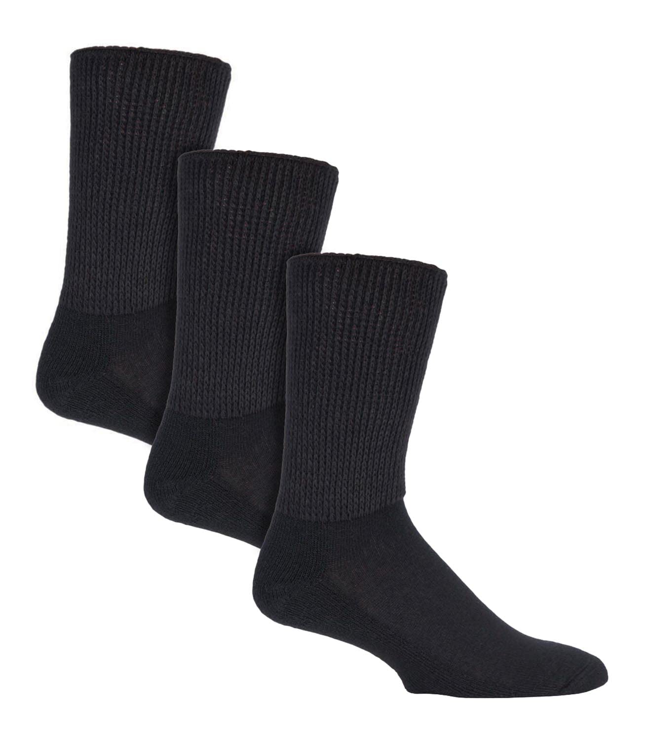 IOMI 3 Pairs Extra Wide Diabetic Socks for Swollen Legs in 2 Colors and 4 Sizes 