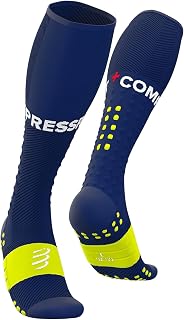 COMPRESSPORT Full Socks Run Compression Socks Unisex - Muscle Support - Running and Triathlon for Training and Competition - Ultra Light