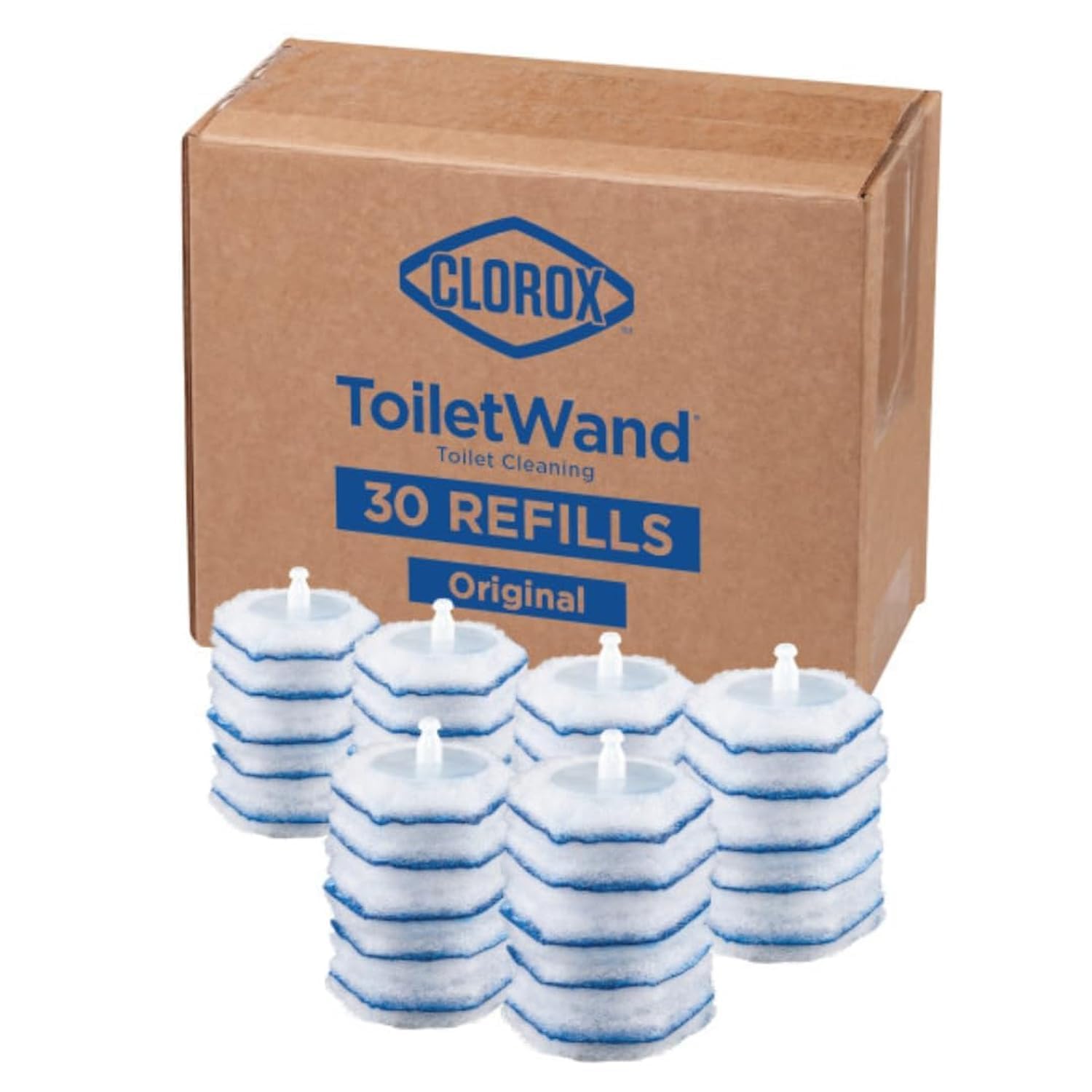 Clorox ToiletWand Disposable Toilet Cleaner Refills, 30 Count, Kills 99.9% of Ge