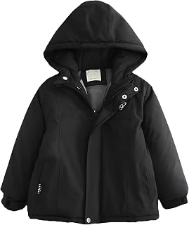 amropi Boys Hooded Winter Coat Fleece Lined Windbreaker Jacket for 3-11 Years