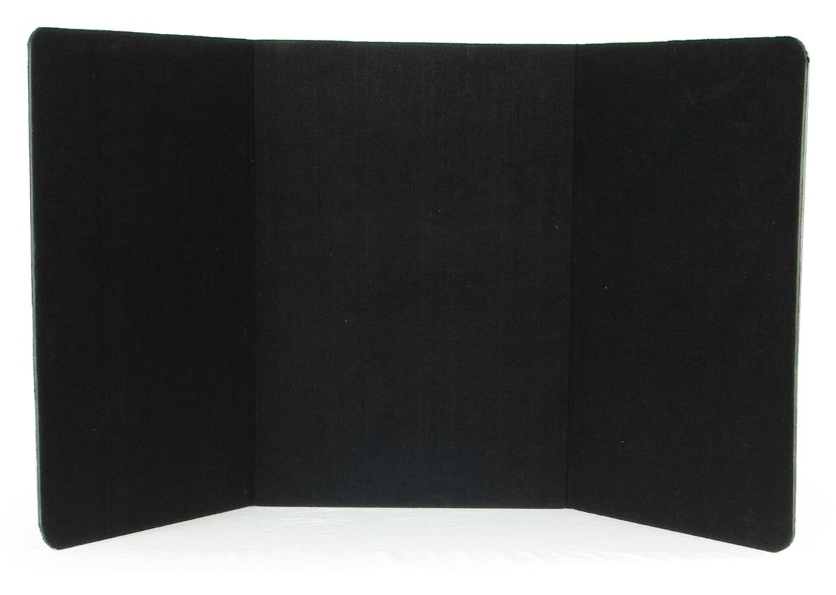 Displays2go 3-Panel Tabletop Display Board, 72 x 36, Black | Folding Tri-Fold Pr