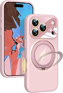 Silicone Case for iPhone 18 Pro with 360° Magnetic Stand Fit for MagSafe