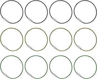 5.9 Inch Long Wire Keychain Cable, Nylon Coated Stainless Steel 1.5mm Key Ring Loop Pack of 12 Outdoor Hiking Luggage Tag Keys ID Card Black Gold Green