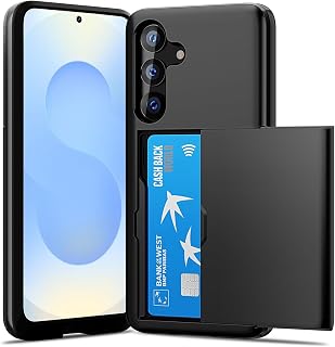 for Samsung Galaxy S25 Case Wallet, Built-in Credit Card Holder (2 Cards) Heavy Duty Protective Dual Layer Shockproof Hidden Card Slot Slim S25 Wallet Case for Galaxy S25 for Men Woman