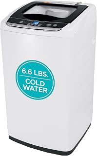 BLACK+DECKER 0.9 Cu. Ft. Portable Washer, 6.6 lb. Capacity, BPWM09W, White | 6.6 lb. Capacity Washing Machine for Homes & Apartments, 5 Wash Cycles, Quick Connect Sink Adapter and Drain Hose Included