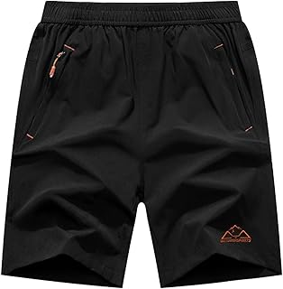 Rdruko Men's Quick Dry Hiking Shorts Lightweight Running Gym Outdoor Active Shorts with Zip Pockets