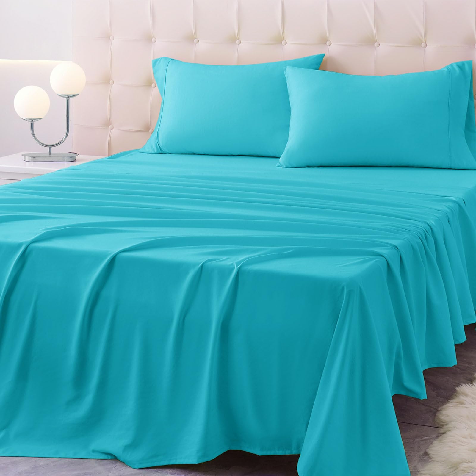 Twin Size Bed Sheet Set - 3 Piece Soft Microfiber Sheets with Deep Pockets, Cool