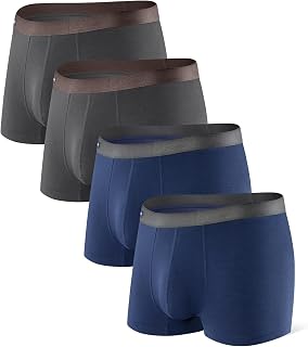 DAVID ARCHY Men's Modal Boxer Shorts with Fly Separate Pouch Microfiber Multipack Briefs Function Double Pockets Underwear