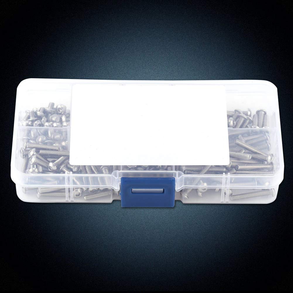 230pcs M3 Stainless Steel Hex Socket Button Head Screw Bolts and Nuts