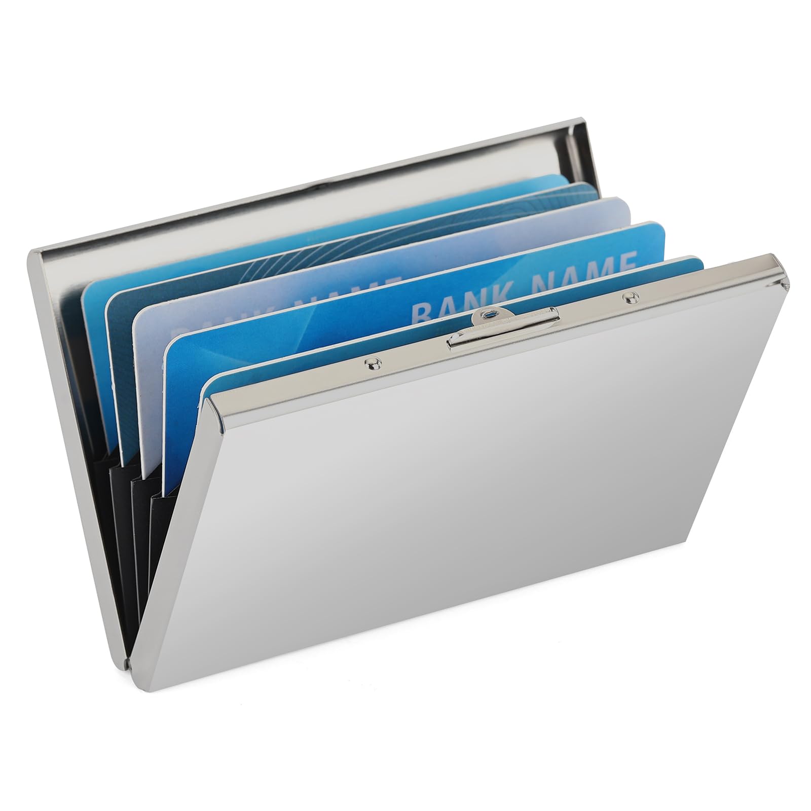 Stainless Steel Credit Card Wallet RFID Blocking Metal Case Pocket Bank ID Card 