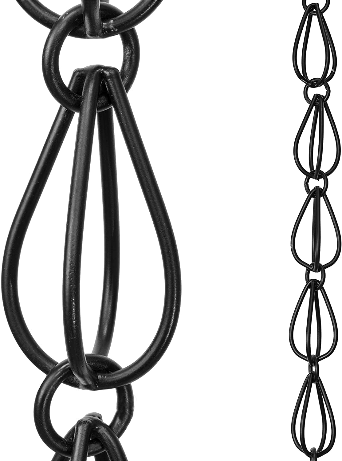 Monarch Rain Chains Aluminum Teardrop Black Rain Chains for Gutters – 8.5 ft Bla