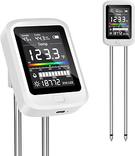 Soil Test Kit, 6-in-1 Soil Meter with Ph, Moisture, Fertility,Sunlight Humidity & Temperature Sensor, 2026 Portable Garden Tools for Indoor & Ourdoor Plant Care, Ideal for Plants Lover Gifts