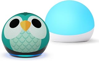 Amazon Echo Dot Kids (newest model) - Owl, with Echo Glow, Smart speaker and night light for kids, Designed for Alexa+
