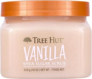 Tree Hut Vanilla Body Scrub, Exfoliating Sugar Scrub, Vegan, 18 Oz | Exfoliating & Nourishing with Shea Butter & Essential Oils, Body Exfoliator for All Skin Types, Self Care Gifts for Women