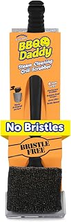 Scrub Daddy BBQ Daddy Grill Brush for Outdoor Grill - Bristle Free Grill Brush with Steel Grill Scraper + Scrub Brush - Temperature Controlled Scrubbing Power for Grill Cleaning (1 Count)