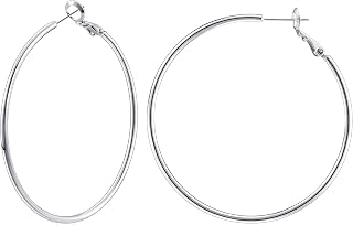 Gacimy Gold Hoop Earrings for Women, 14K Gold Plated Thin Hoops