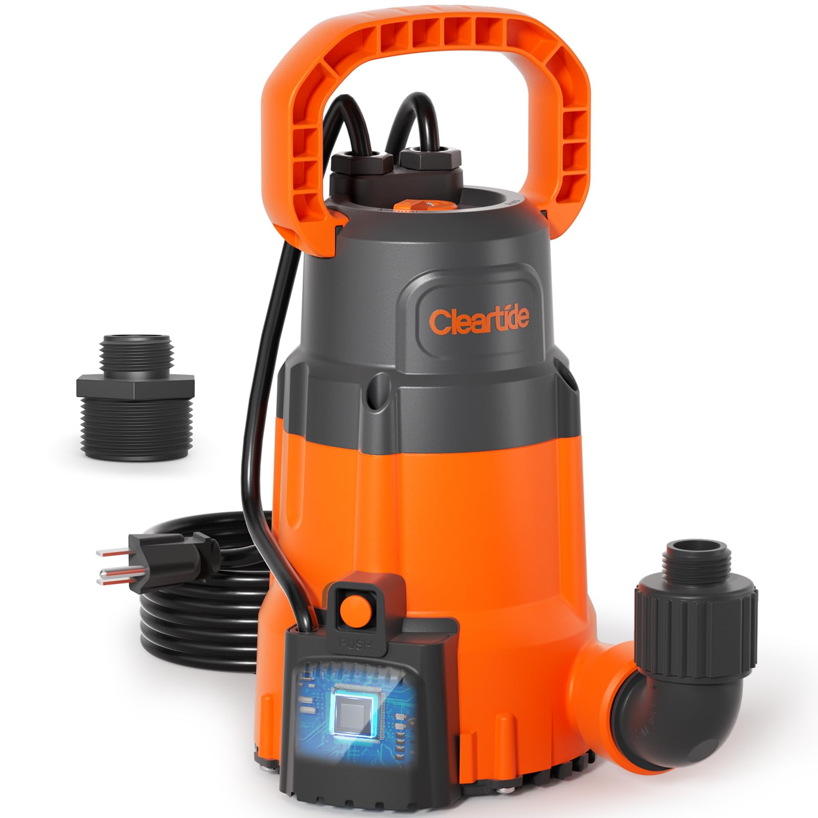 Cleartide 1/3 HP Submersible Utility Pump, 2790 GPH High Flow, Portable Sump Pum