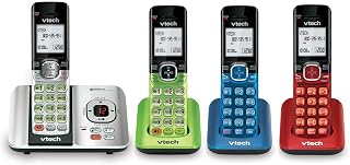VTech CS6529-4B 4-Handset Cordless Phone with Answering Machine, Caller ID/Call Waiting, DECT 6.0 System, Wall Mountable