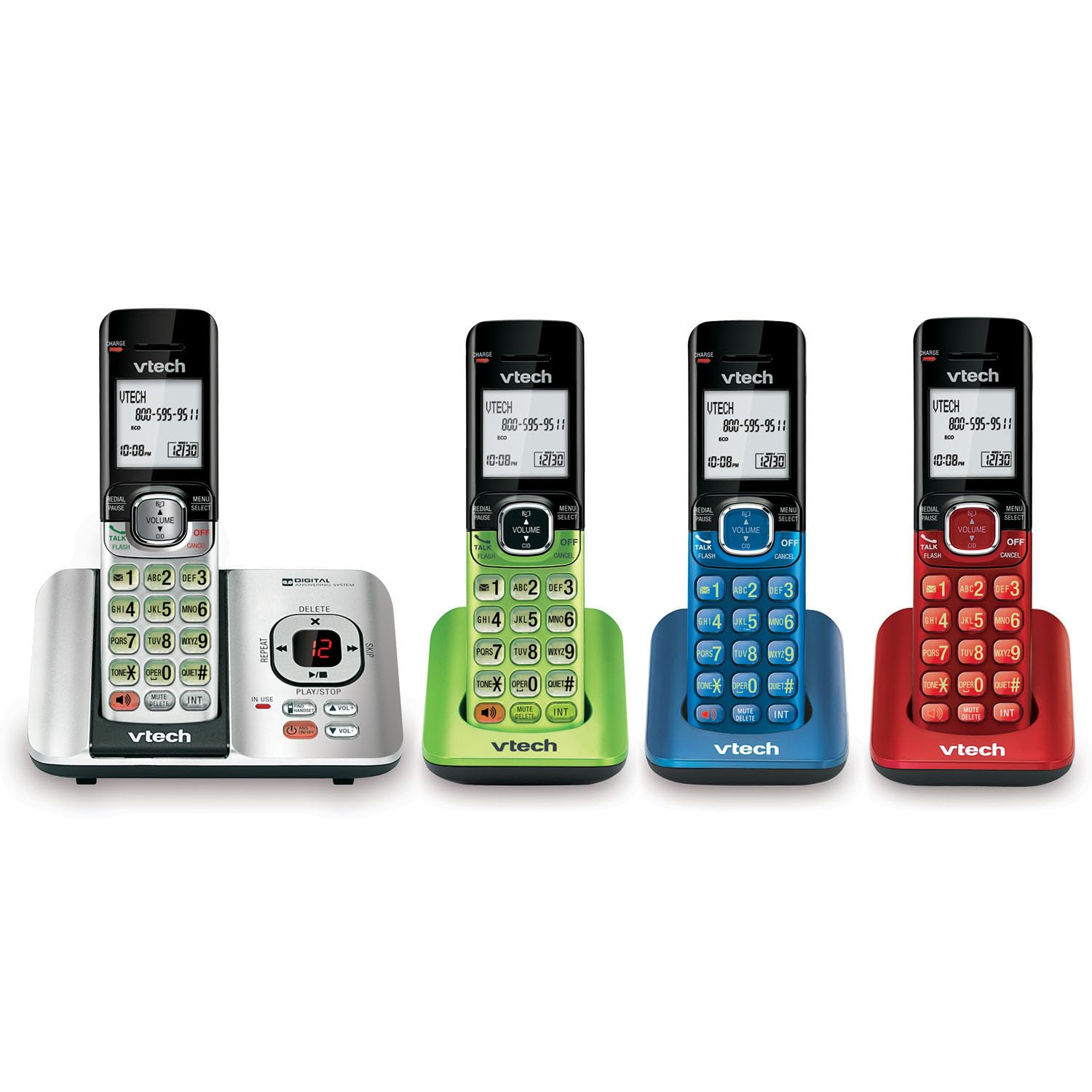 VTech CS6529-4B 4-Handset Cordless Phone with Answering Machine, Caller ID/Call 