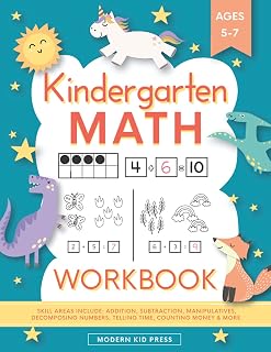 Kindergarten Math Workbook: Kindergarten and 1st Grade Workbook Age 5-7 | Homeschool Kindergarteners | Addition and Subtraction Activities + Worksheets