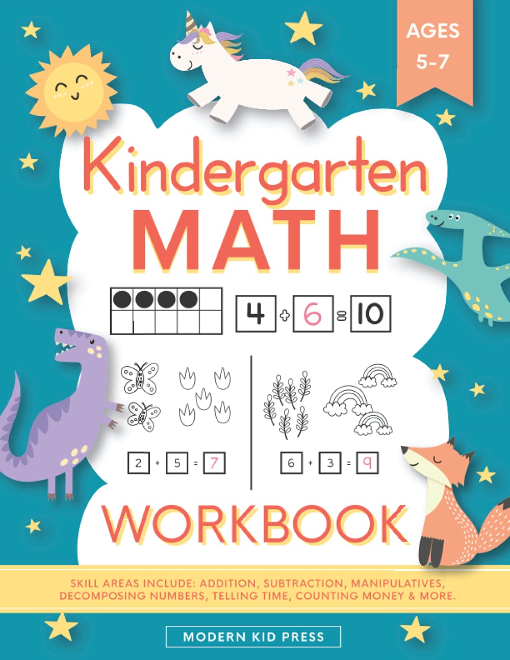Kindergarten Math Workbook: Kindergarten and 1st Grade Workbook Age 5-7 | Homesc
