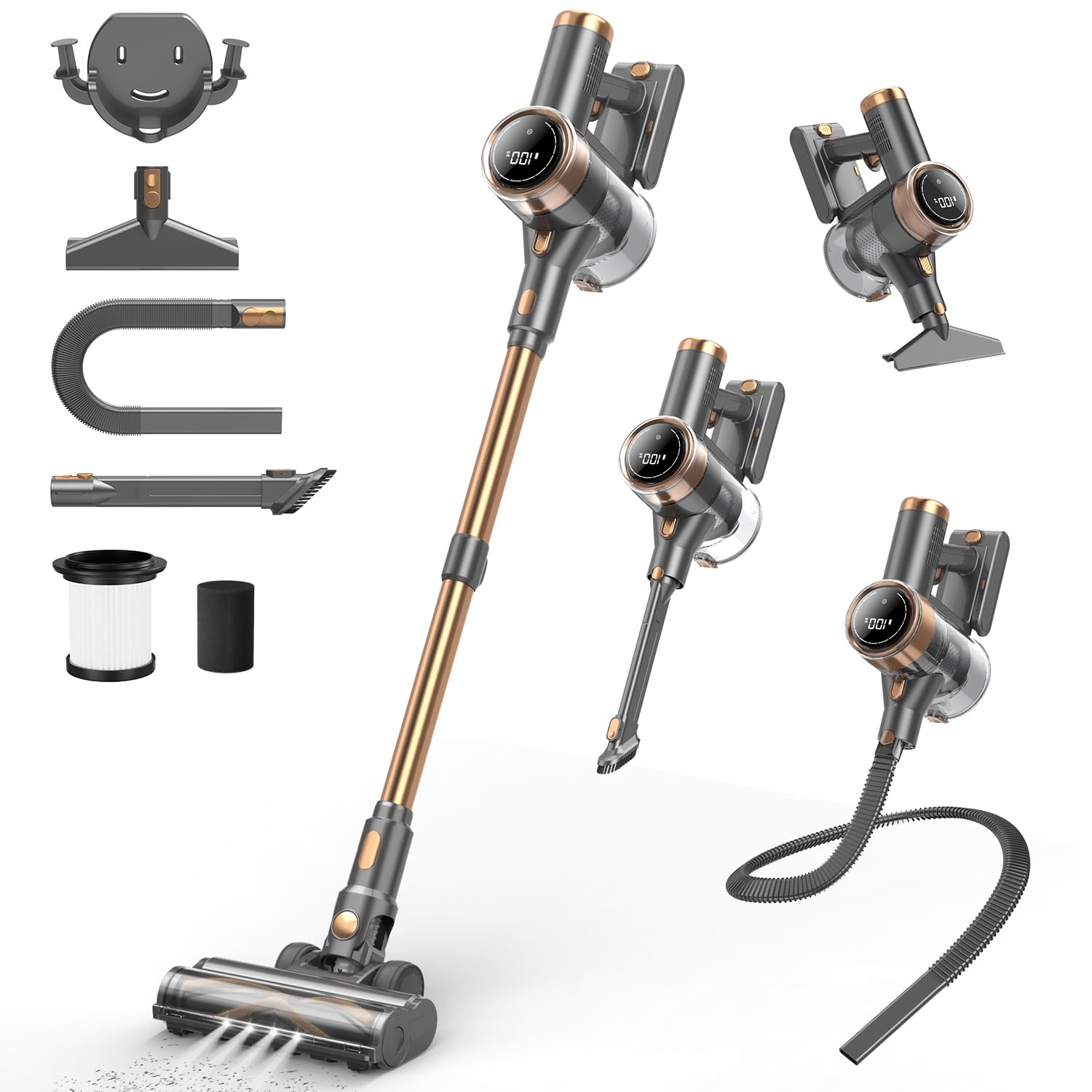 NuYupo Cordless Vacuum Cleaner, 10-in-1 Lightweight Stick Vacuum with 45mins Run