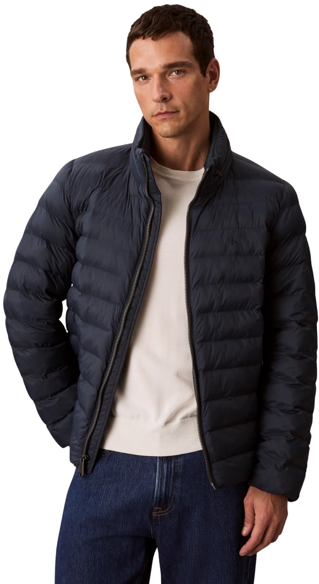 Calvin Klein Ls Nylon Lt Wt Hooded Fz Puffer Lv04RC511G Men's Jackets