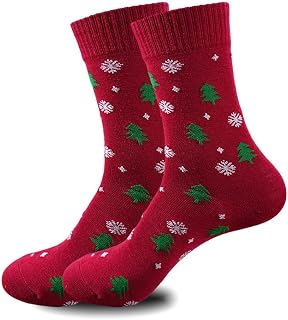 Christmas Argyle Pattern Socks - 1 Pair, Festive Red with Green & White Diamond Design, Cozy Holiday Socks for Men & Women