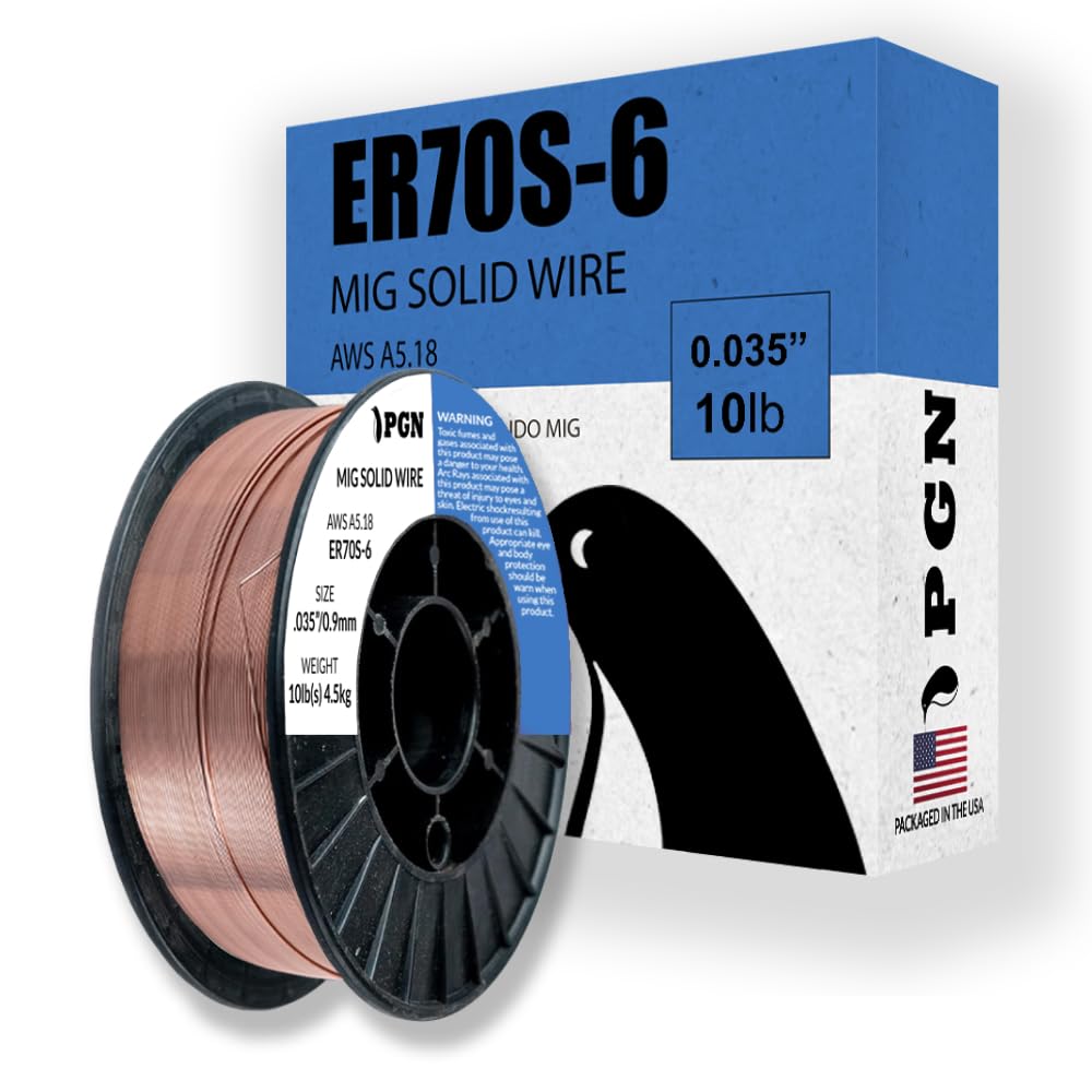 PGN ER70S-6 .035" Solid MIG Welding Wire - 10lb Spool | Low-Spatter Solid Wire f