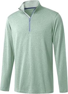 M MAELREG Mens Golf Quarter Zip Dry Fit Long Sleeve Moisture Wicking Mock Neck 1/4 Zip Men's Sweatshirt