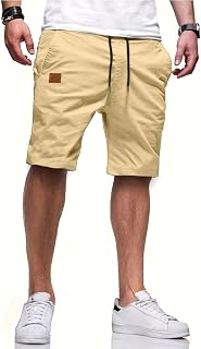 Tansozer Men's Summer Chino Shorts with Elasticated Waist